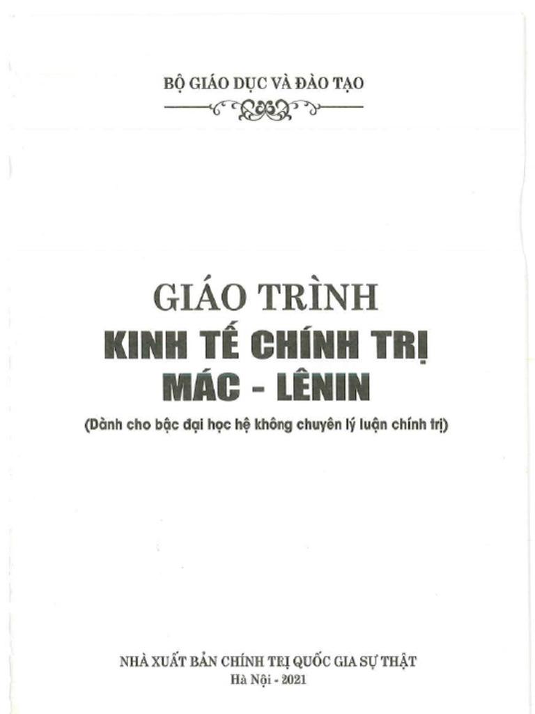 Sách giáo trình kinh tế chính trị