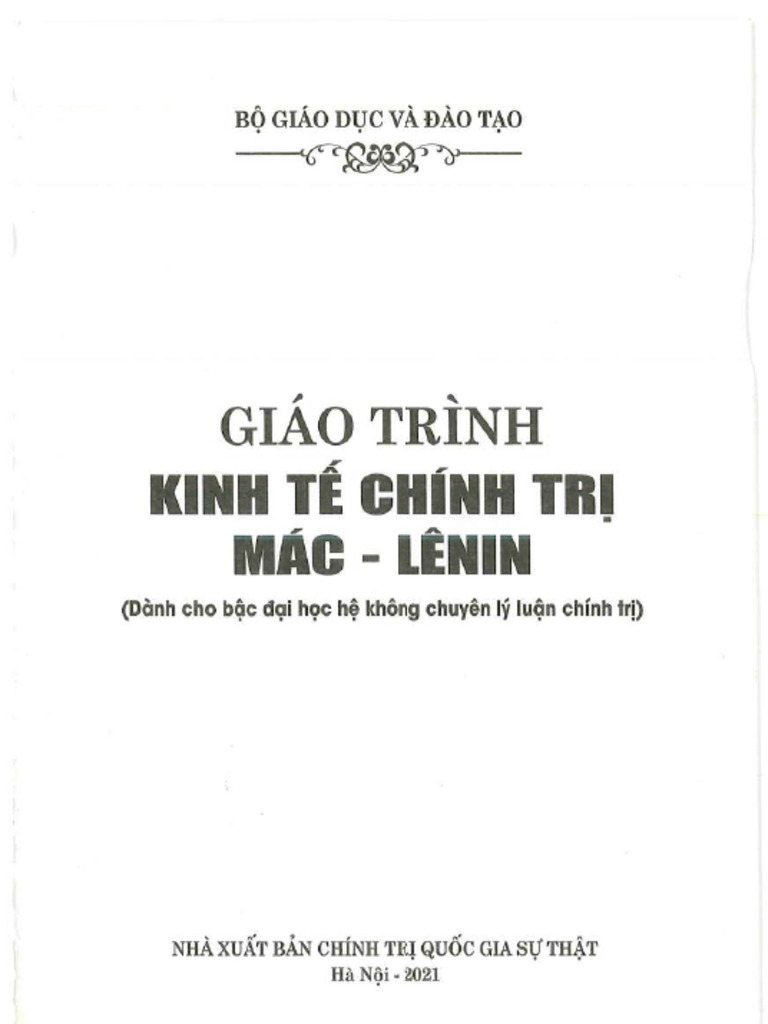 Ảnh bìa Sách giáo trình kinh tế chính trị mác - lênin (dành cho bậc đại học không chuyên lý luận chính trị)