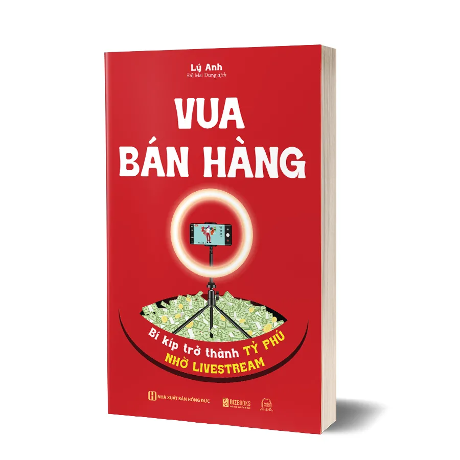 Hình ảnh sách Vua Bán Hàng nghiêng làm nổi bật bí quyết livestream thành công