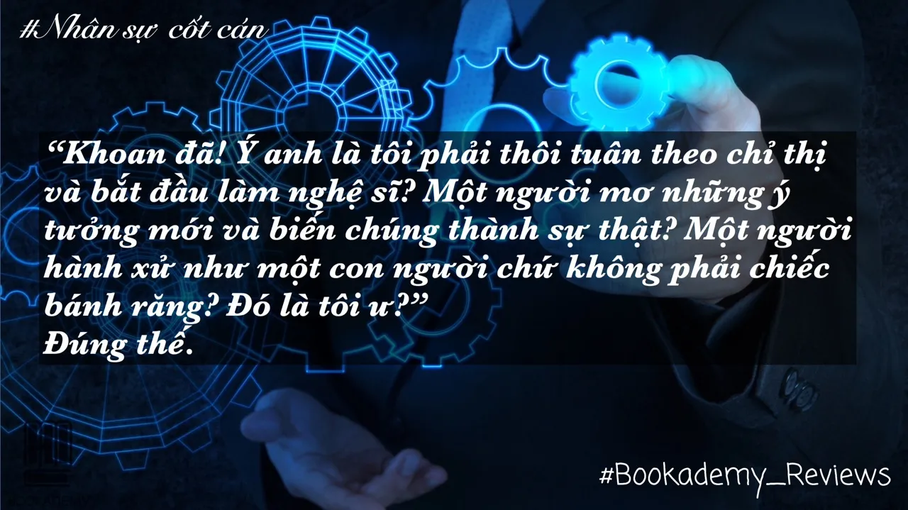 Minh họa sự khác biệt giữa công việc thông thường và nghệ thuật sáng tạo trong sách Nhân sự cốt cán