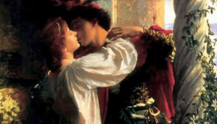 Minh họa hiệu ứng Romeo và Juliet qua cảnh Romeo và Juliet hôn nhau say đắm