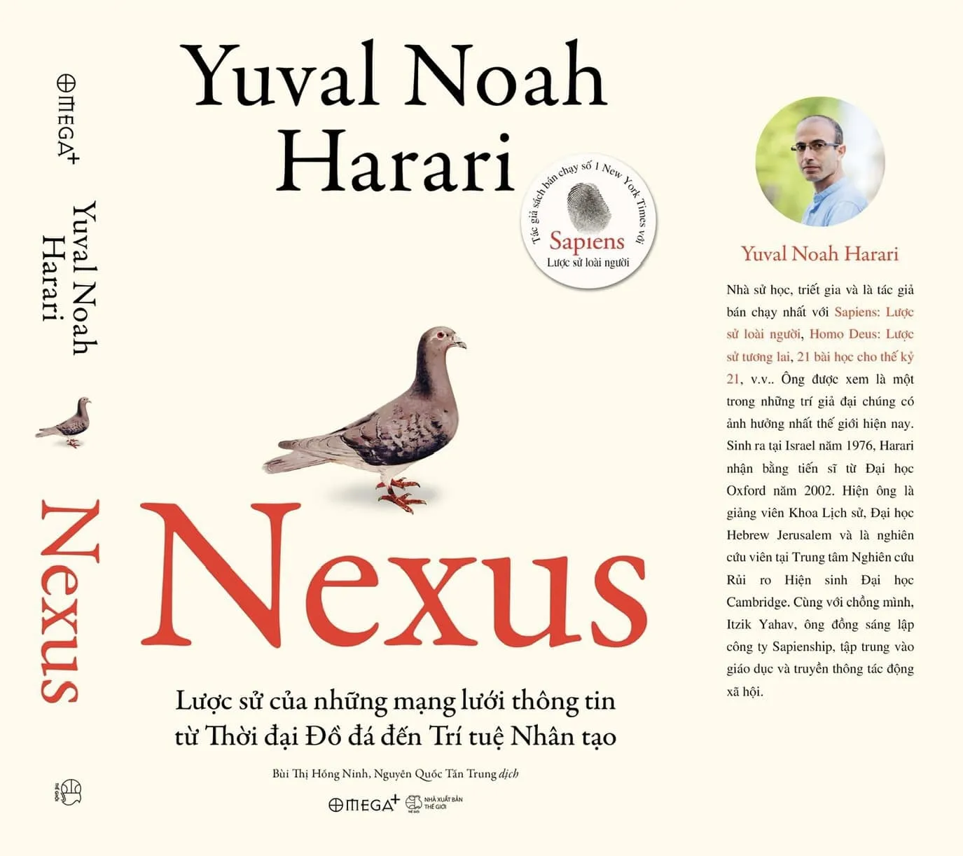 Bìa sách Nexus phiên bản tiếng Việt với hình ảnh chim bồ câu mang ý nghĩa biểu tượng