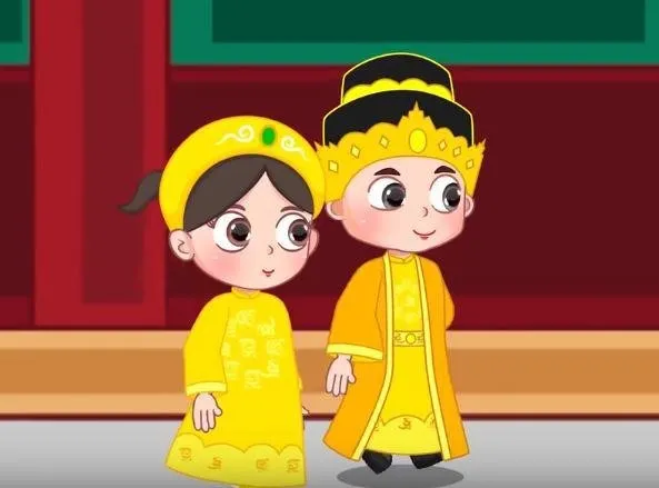 Nhà Vua và quân lính tìm thấy chiếc hài của Tấm