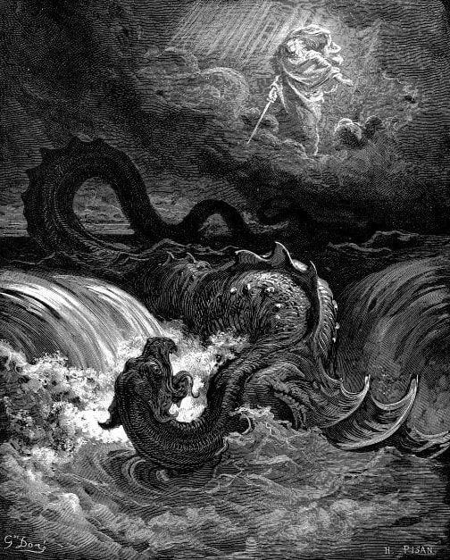 Hình ảnh minh họa Leviathan của Thomas Hobbes bàn về nhà nước và trật tự xã hội liên quan đến thái độ vô cảm