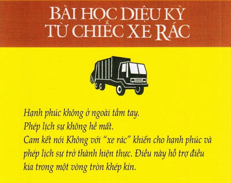 Bìa sách Bài Học Diệu Kỳ Từ Chiếc Xe Rác PDF của David J Pollay với hình ảnh minh họa chiếc xe tải chở rác
