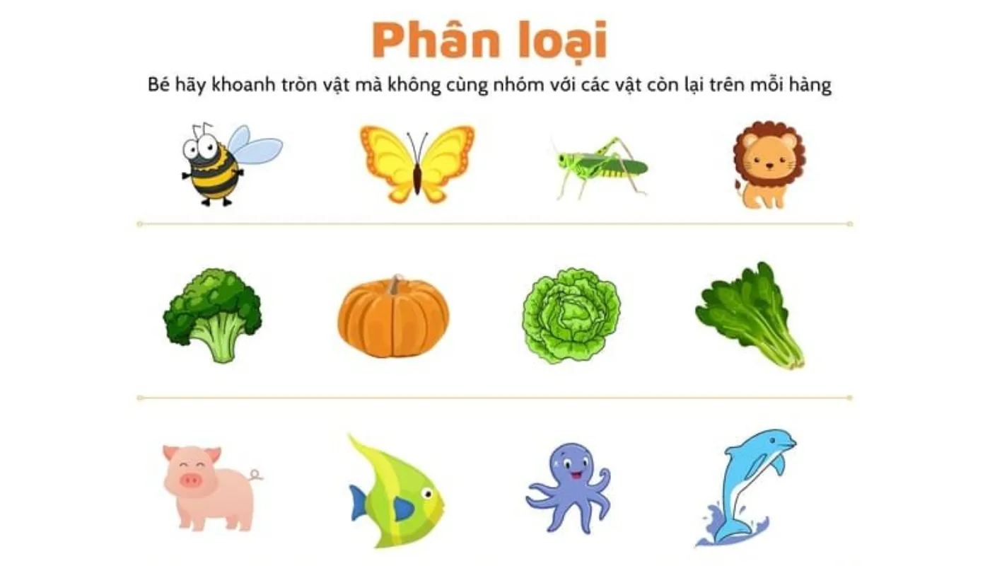 Bài toán tìm điểm khác biệt đơn giản kích thích tư duy phân tích và quan sát ở trẻ nhỏ