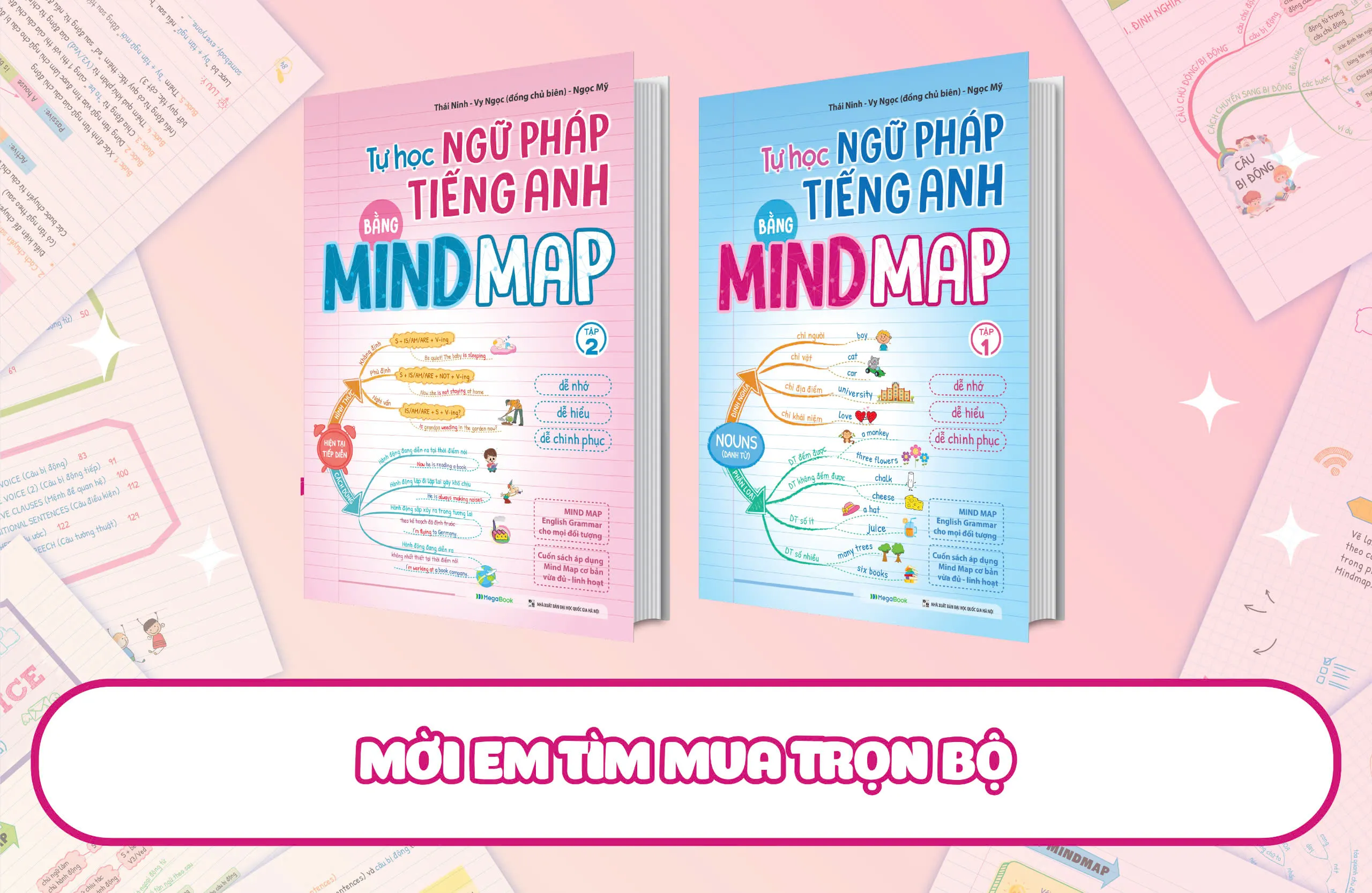 Bìa sách Tự Học Ngữ Pháp Tiếng Anh Bằng Mindmap Tập 2