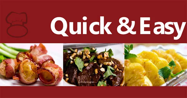 Bìa sách Quick &amp; Easy PDF tổng hợp công thức nấu ăn nhanh gọn, tiết kiệm thời gian