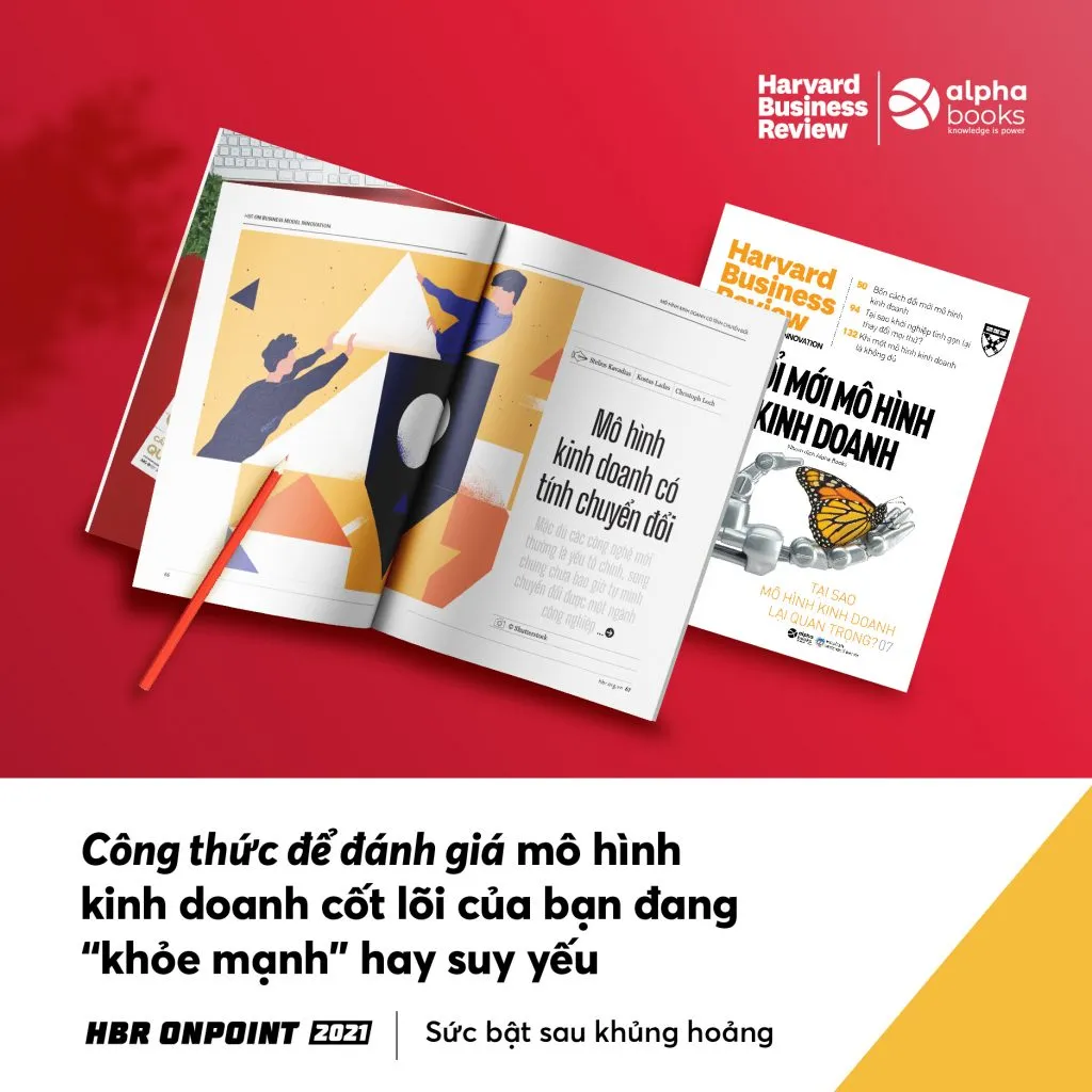 Bìa sách HBR OnPoint 2021 Đổi mới Mô hình Kinh doanh thuộc bộ sách Sức bật sau khủng hoảng