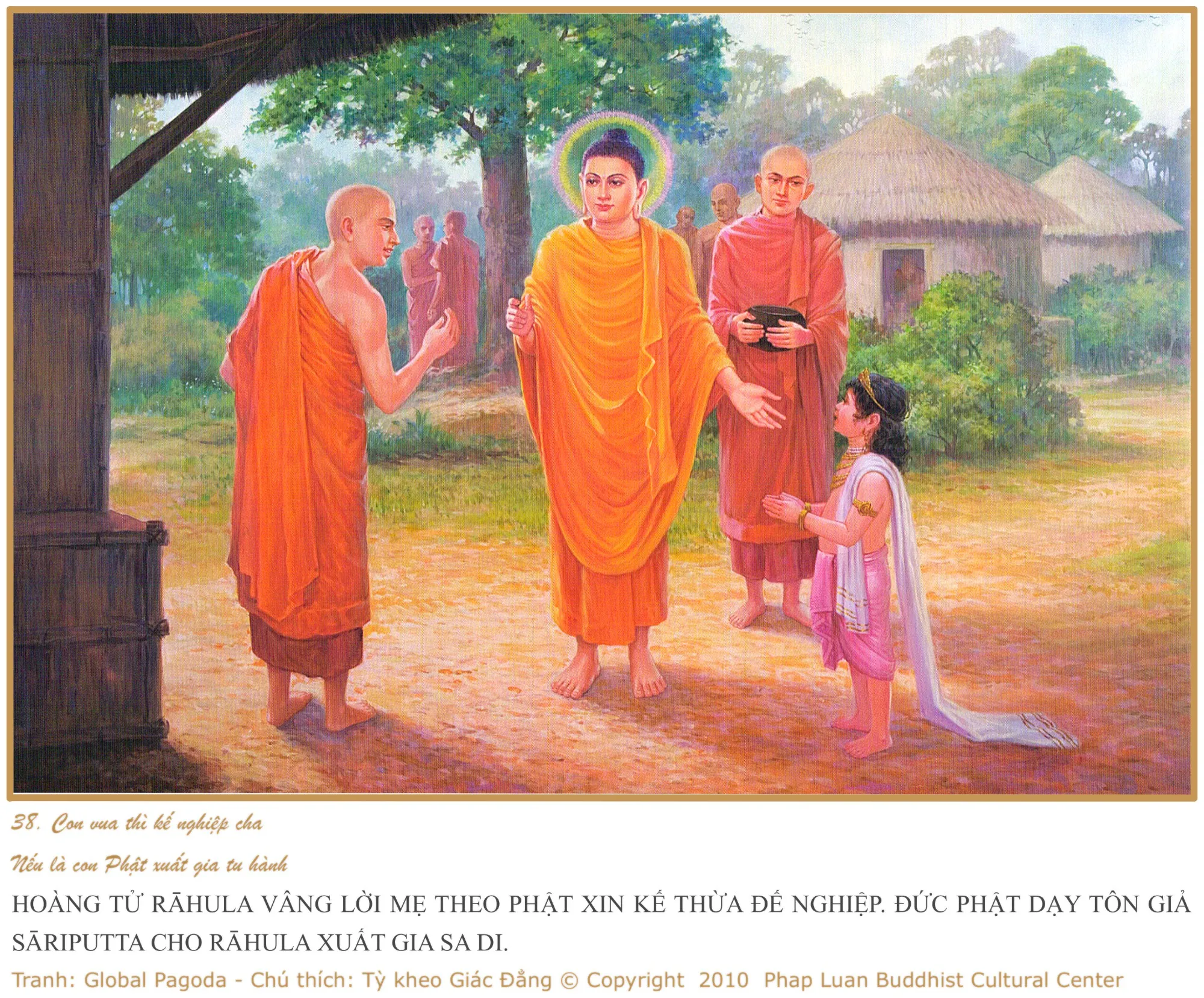 Hoàng tử La Hầu La, con trai Đức Phật, trở thành vị Sa di đầu tiên trong Phật giáo