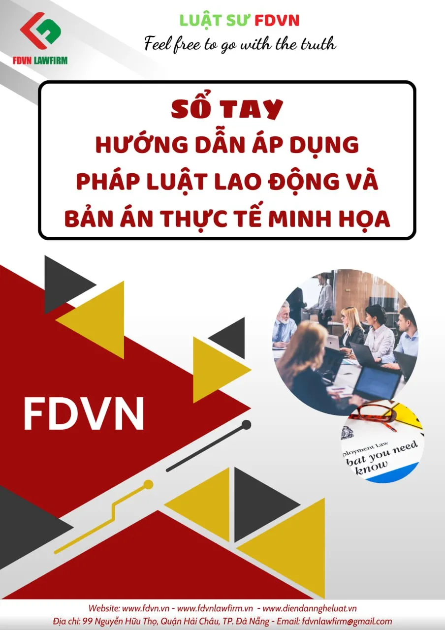 Bìa Sổ tay hướng dẫn áp dụng pháp luật lao động và bản án minh hoạ thực tế do FDVN biên soạn