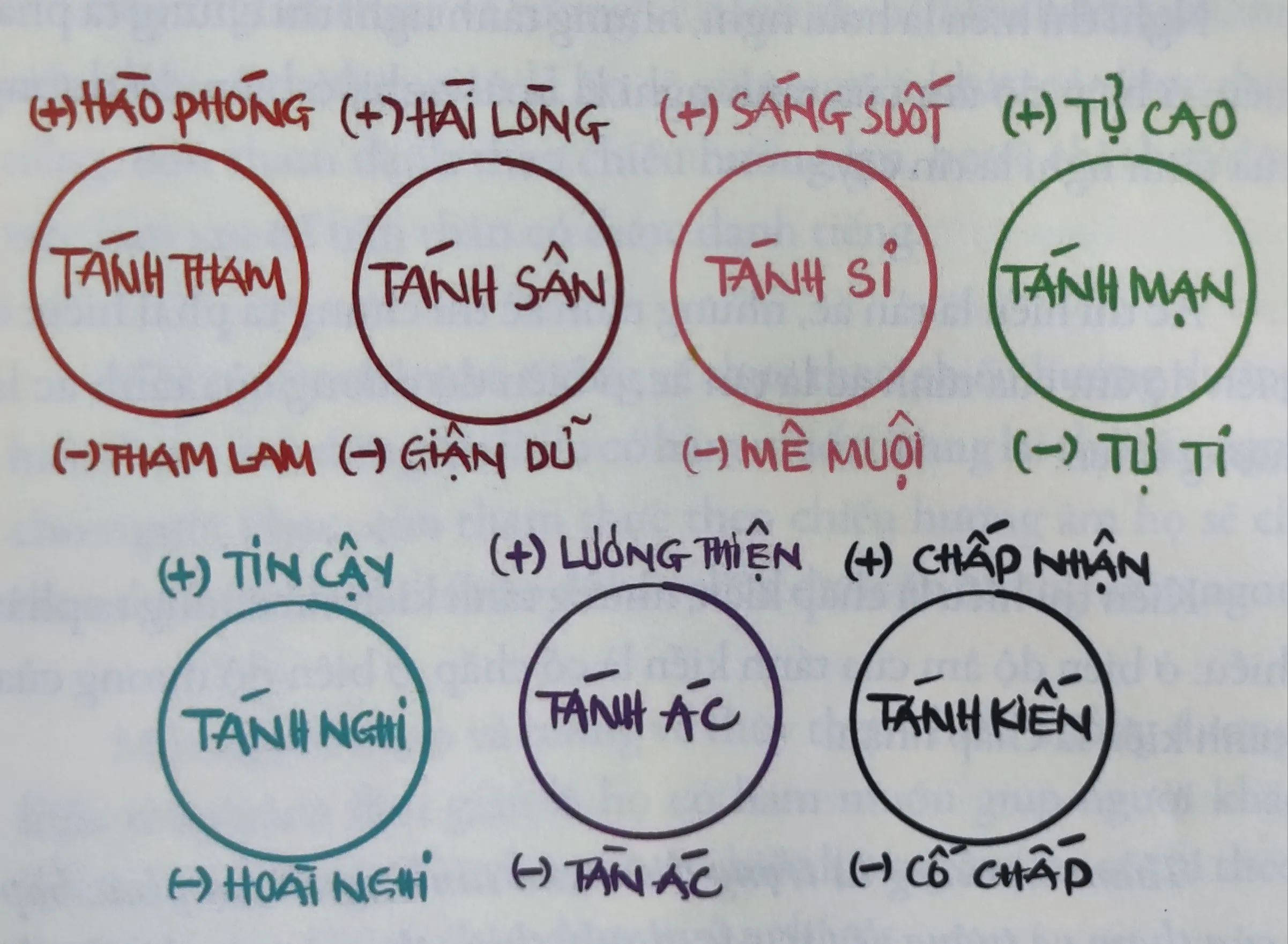 Biên độ dao động 16 tánh người âm dương trong sách Hạnh Phúc Đủ Làm Chủ Cuộc Đời