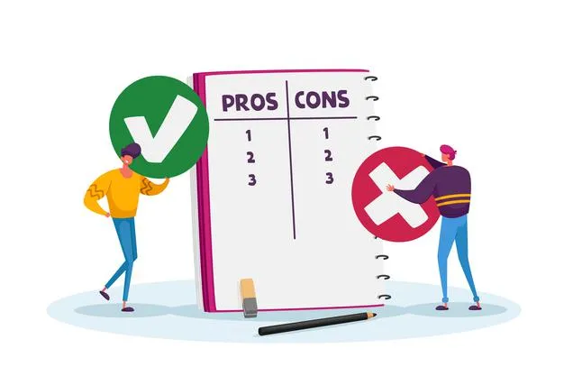 Hình ảnh tượng trưng cho việc cân nhắc ưu và nhược điểm của Solution Selling