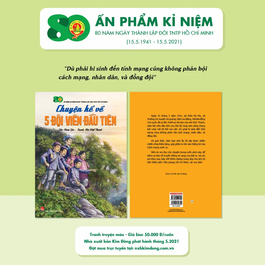 Bìa sách Chuyện kể về 5 đội viên đầu tiên PDF của NXB Kim Đồng