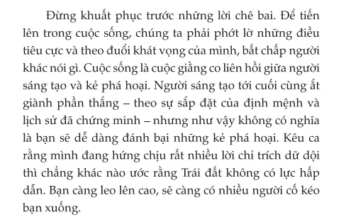 Trích dẫn tạo động lực về vượt nghịch cảnh từ sách Đừng Bán Lùi