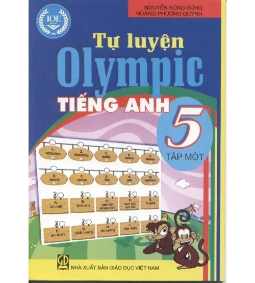 Bìa sách Tự Luyện Olympic Tiếng Anh lớp 5 tập 1 PDF - Tài liệu ôn thi hiệu quả cho học sinh