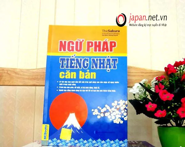 Hai cuốn sách ngữ pháp tiếng Nhật và một cây bút chì trên bàn