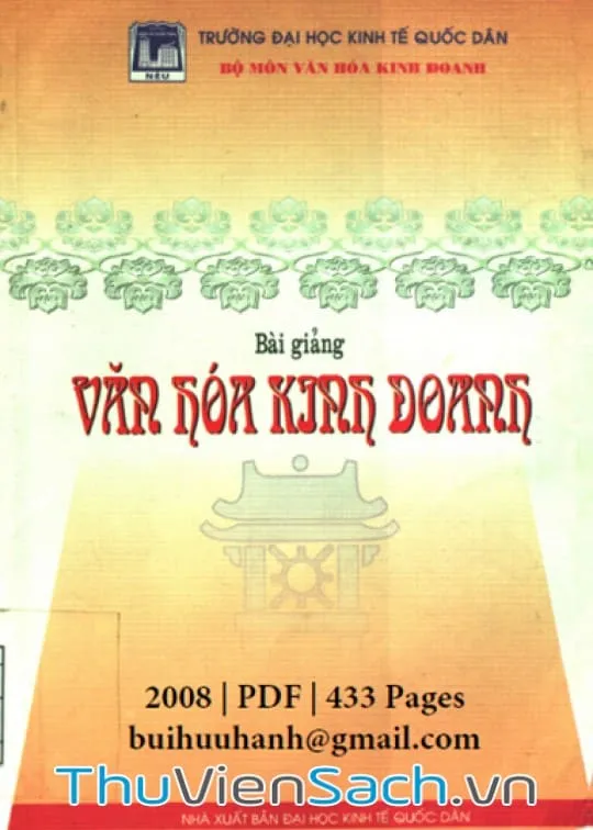 Bìa sách Bài Giảng Văn Hóa Kinh Doanh của tác giả Dương Thị Liễu - Tài liệu PDF về văn hóa doanh nghiệp