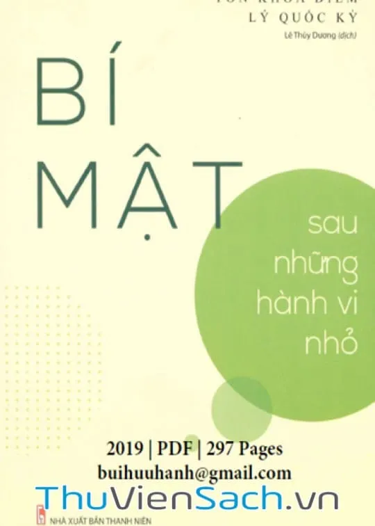 Ảnh bìa sách Bí Mật Sau Những Hành Vi Nhỏ của tác giả Tôn Khoa Diễm, khám phá tâm lý qua hành vi thường ngày.