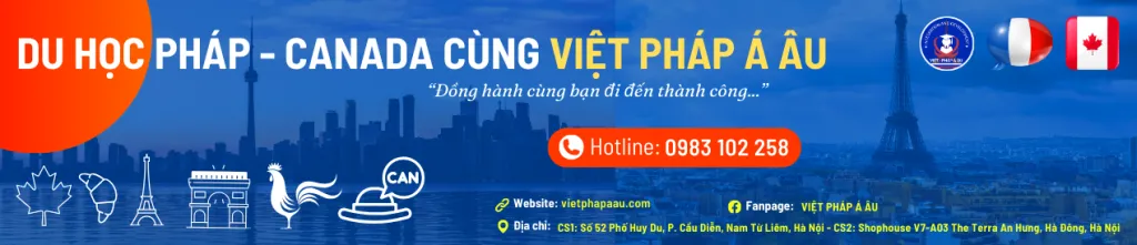 Banner của Việt Pháp Á Âu cung cấp tài liệu giải thích ngữ pháp tiếng Pháp PDF