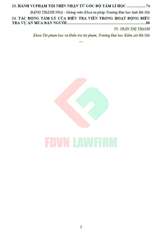 Trang giới thiệu nội dung tài liệu tâm lý học tội phạm pdf miễn phí từ FDVN