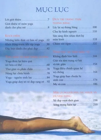Mục lục chi tiết sách Cẩm nang Yoga dành cho Phụ nữ PDF