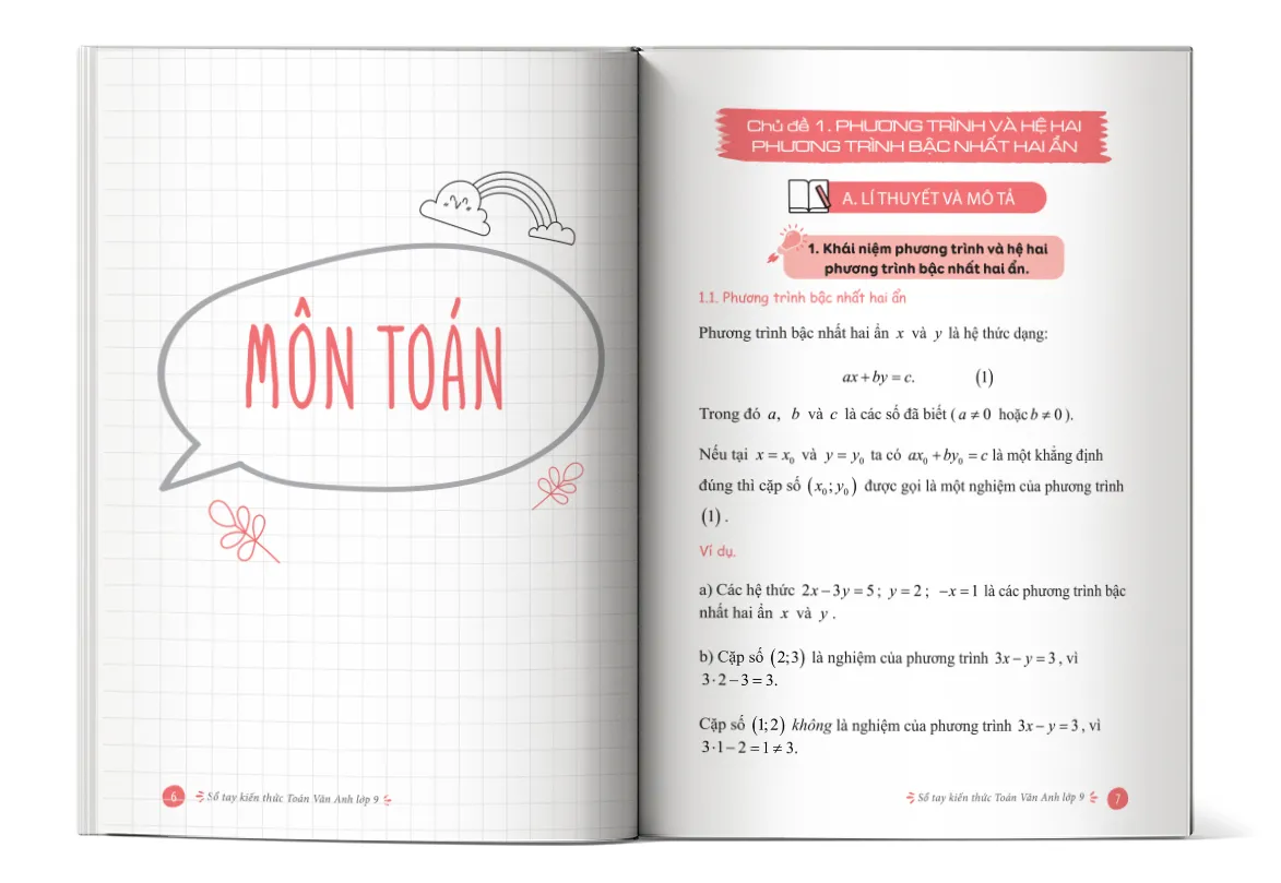 Nội dung chi tiết môn Toán và Văn trong Sổ tay kiến thức lớp 9 PDF