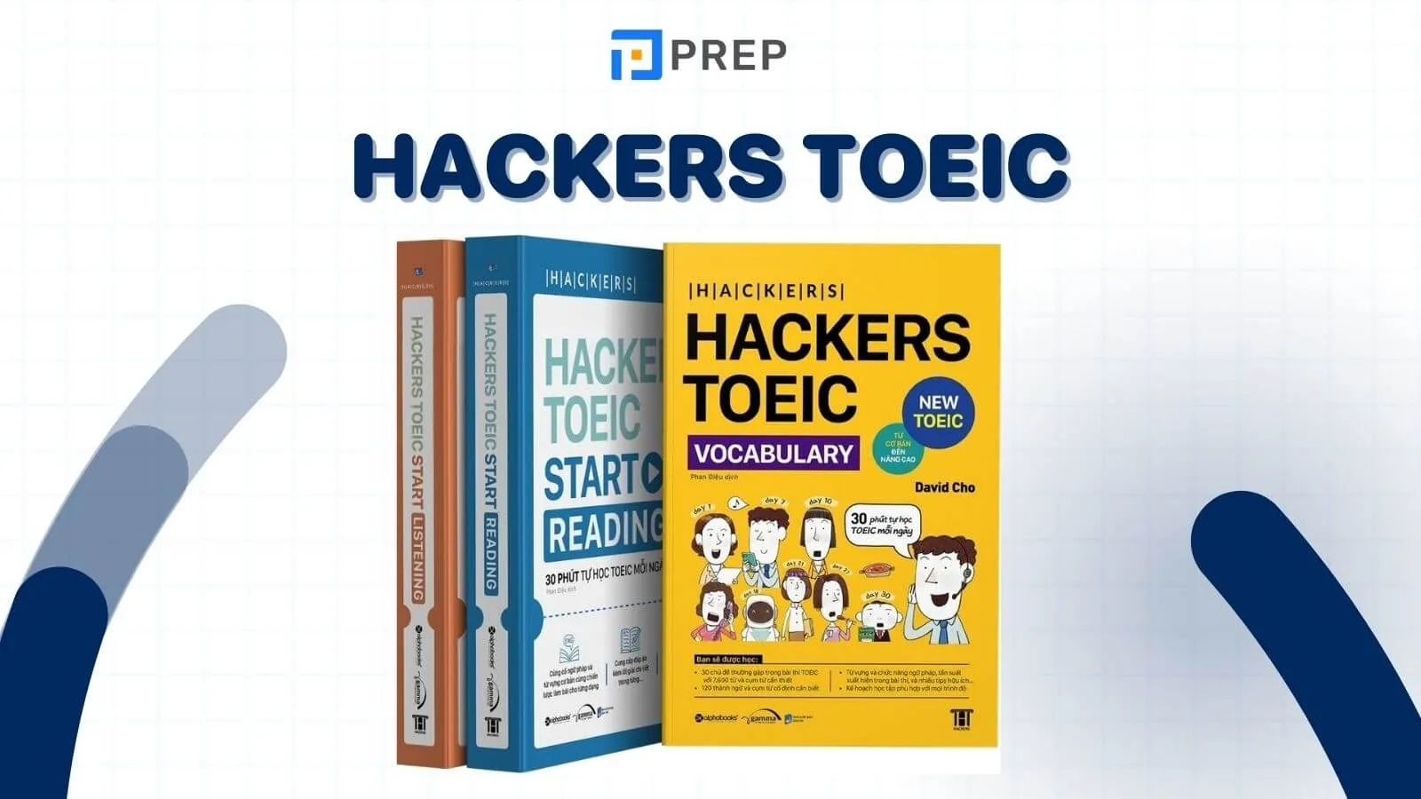 Bộ sách luyện thi TOEIC Hacker gồm Listening, Reading, Vocabulary