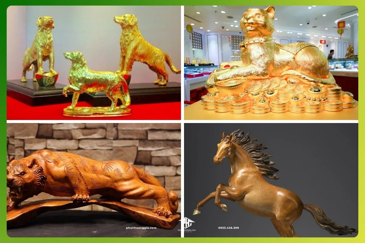 Tượng chó phong thủy bằng đồng thuộc tam hợp với người tuổi Ngọ 1990