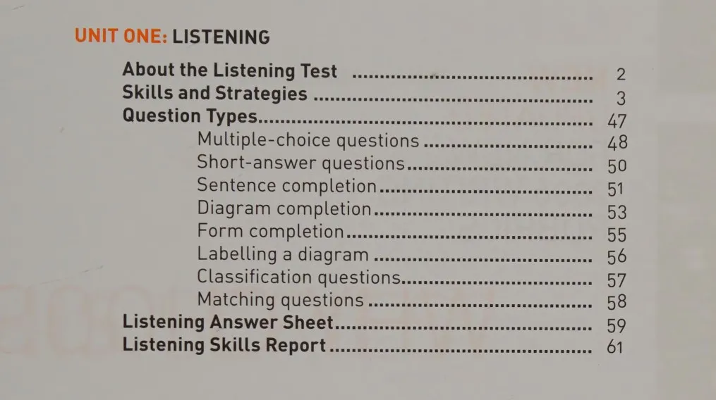 Nội dung phần Listening trong sách IELTS Insearch