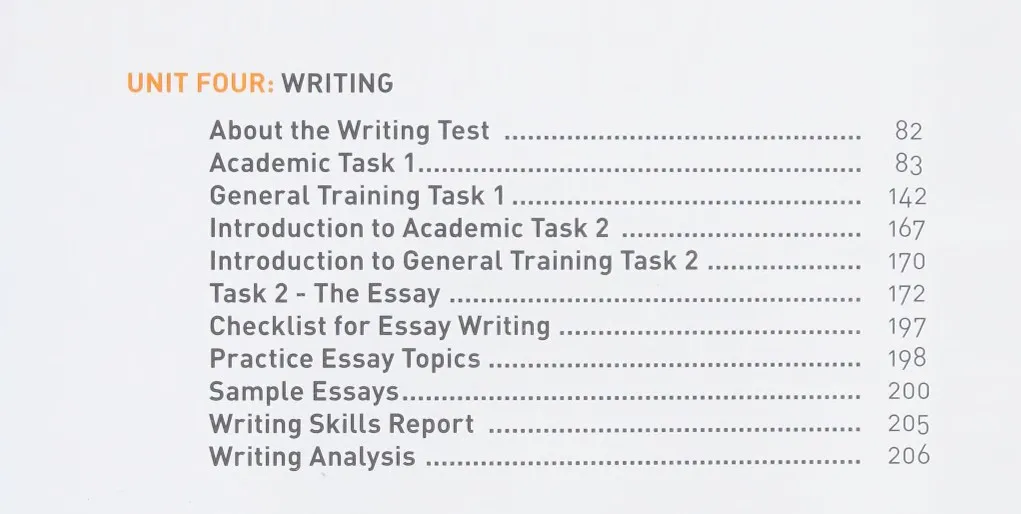 Tổng quan phần Writing trong sách Prepare for IELTS Reading and Writing