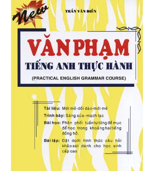 Bìa sách Văn phạm Anh ngữ thực hành PDF của Trần Văn Điền, tài liệu học ngữ pháp tiếng Anh hiệu quả.