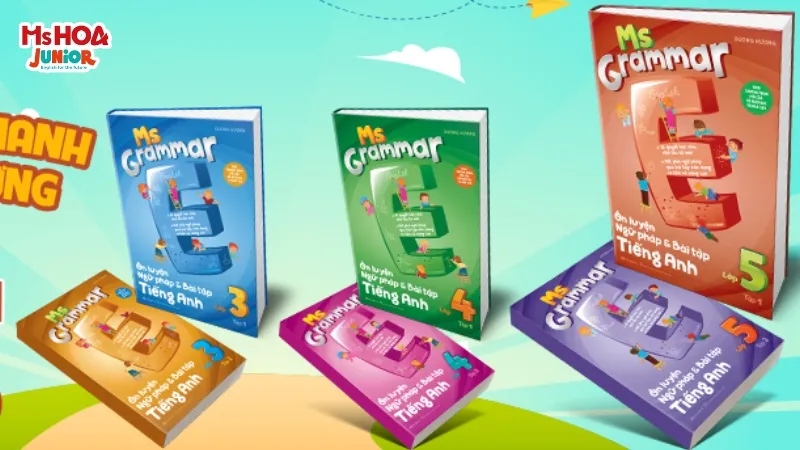 Bộ sách Ms Grammar gồm các quyển bài tập ngữ pháp tiếng Anh cho học sinh tiểu học lớp 3, 4, 5