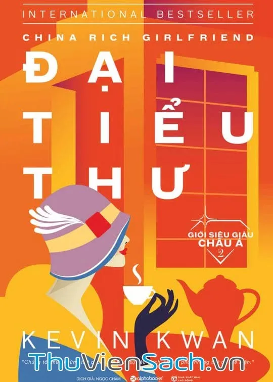 Bìa sách Đại Tiểu Thư của Kevin Kwan, phần 2 series Giới Siêu Giàu Châu Á, với hình ảnh minh họa sang trọng và thu hút