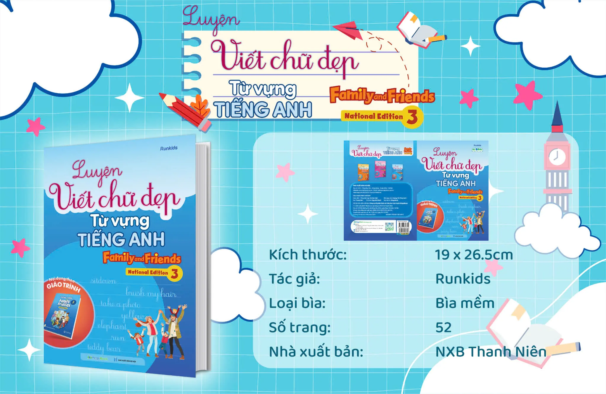 Bài tập luyện viết từ vựng tiếng Anh chủ đề gia đình trong sách Family and Friends National Edition 1 PDF.