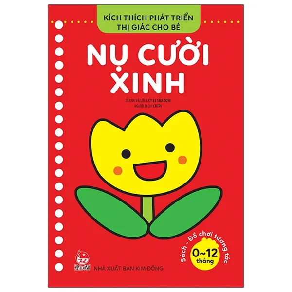Bìa sách Kích thích phát triển thị giác cho bé từ 0-12 tháng - Nụ cười xinh PDF với hình ảnh minh họa đáng yêu.